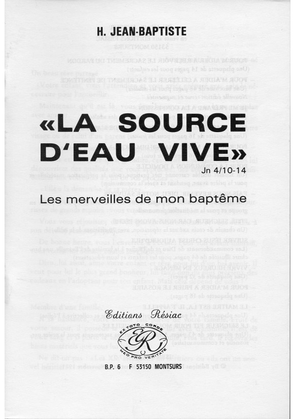 SOURCE D EAU VIVE (LA)