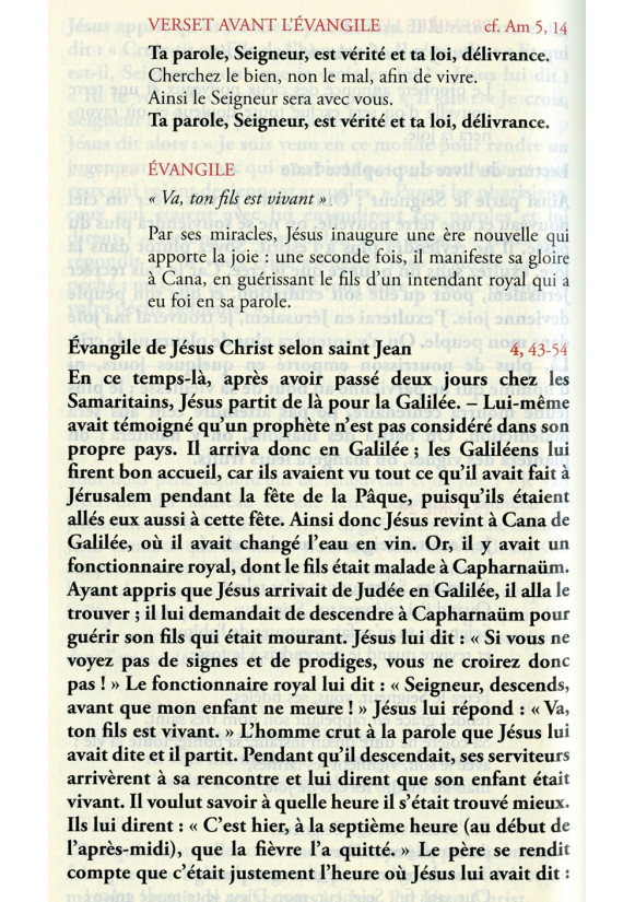 MISSEL JOUNEL DE LA SEMAINE nouvelle édition tranche blanche reliure intégra souple sans étui