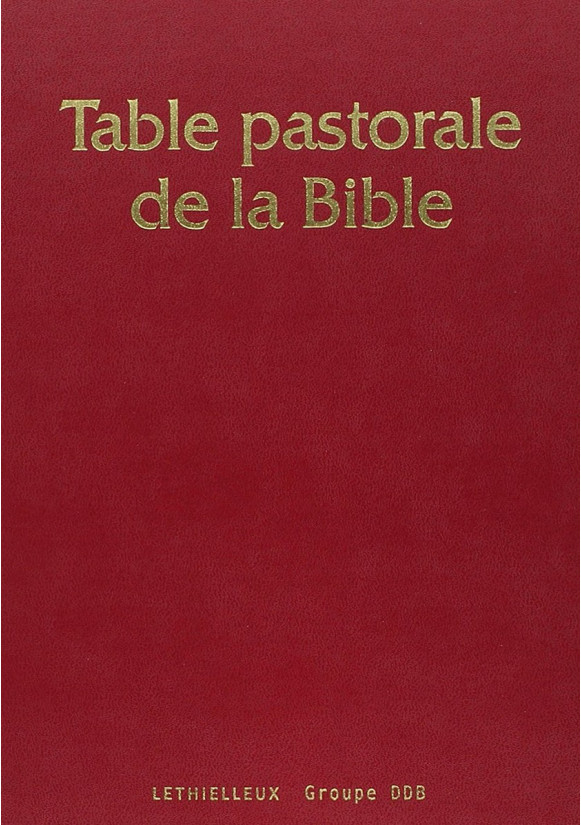 TABLE PASTORALE DE LA BIBLE