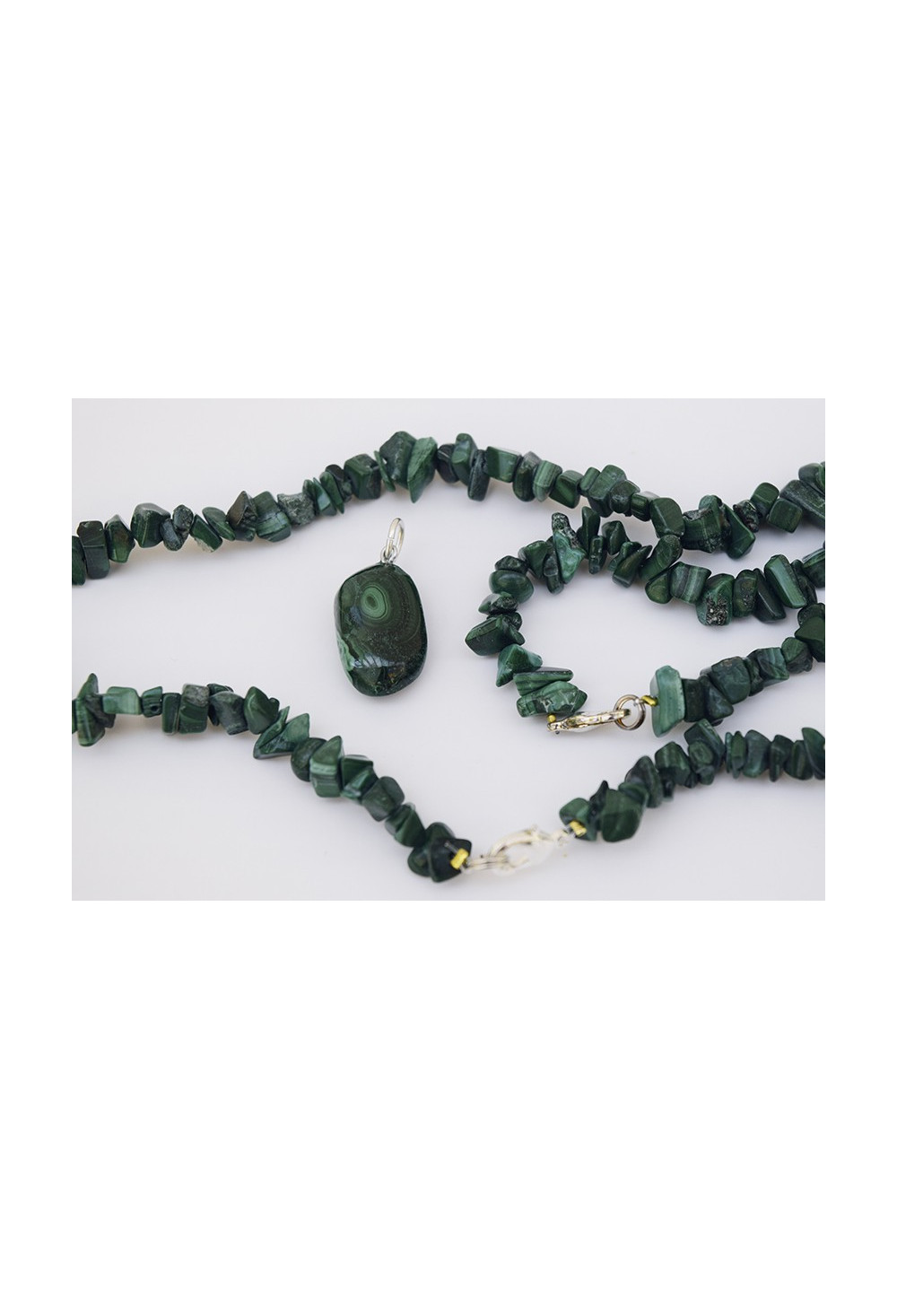MALACHITE PIERRES BRUTES COLLIER 