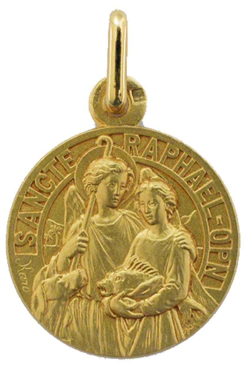 Porte clé ange raphaël avec médaillon st christophe - EDITIONS RESIAC