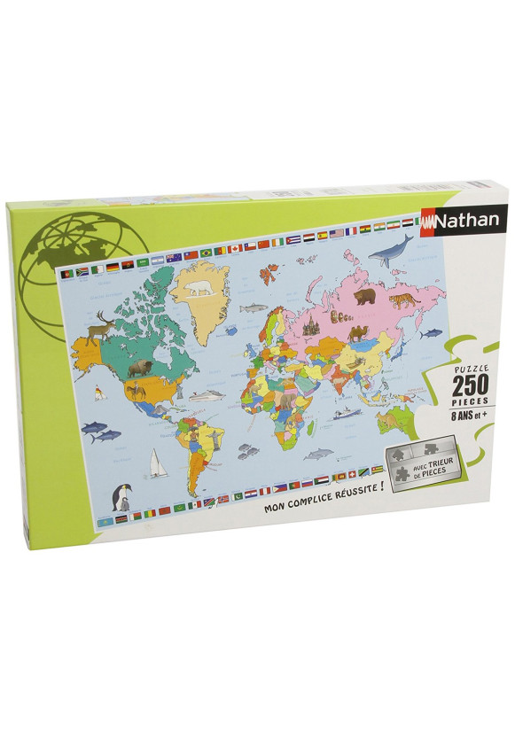 PUZZLE CARTE DU MONDE - 250 PIÈCES