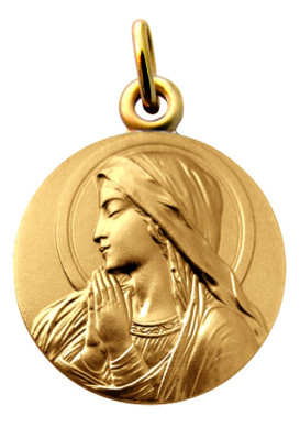 MEDAILLE VIERGE EN PRIERE