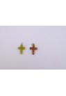 AGATE CROIX AVEC BELIERE 32 MM OCRE OU VERT
