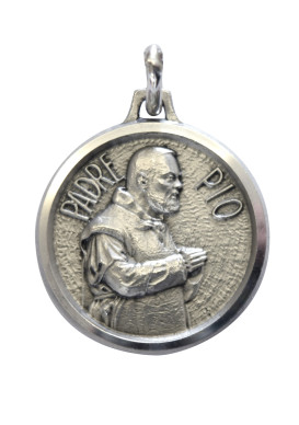 MEDAIL PADRE PIO argent 18 mm