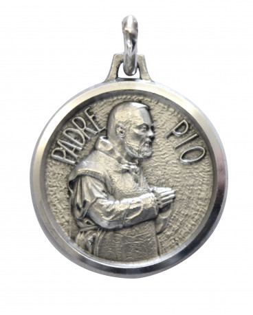 MEDAIL PADRE PIO argent 18 mm