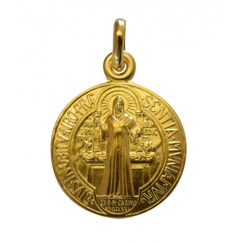 Médaille Saint Benoit Or 18K 18mm