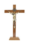 Crucifix sur pied bronze