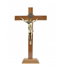 Crucifix sur pied bronze