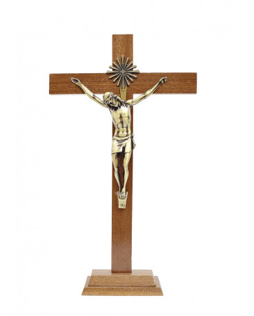 Crucifix sur pied bronze
