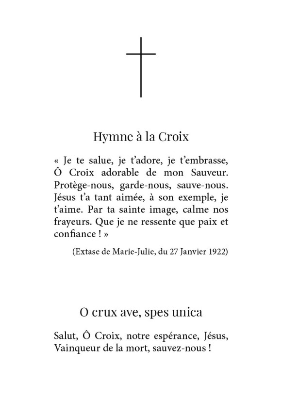 Carte prière de M. J. JAHENNY - Hymne à la croix