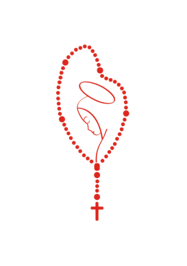 Autocollant transparent Vierge et chapelet, couleur Bleu