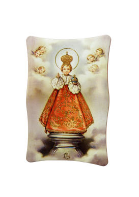 Cadre en bois Enfant Jésus de Prague.