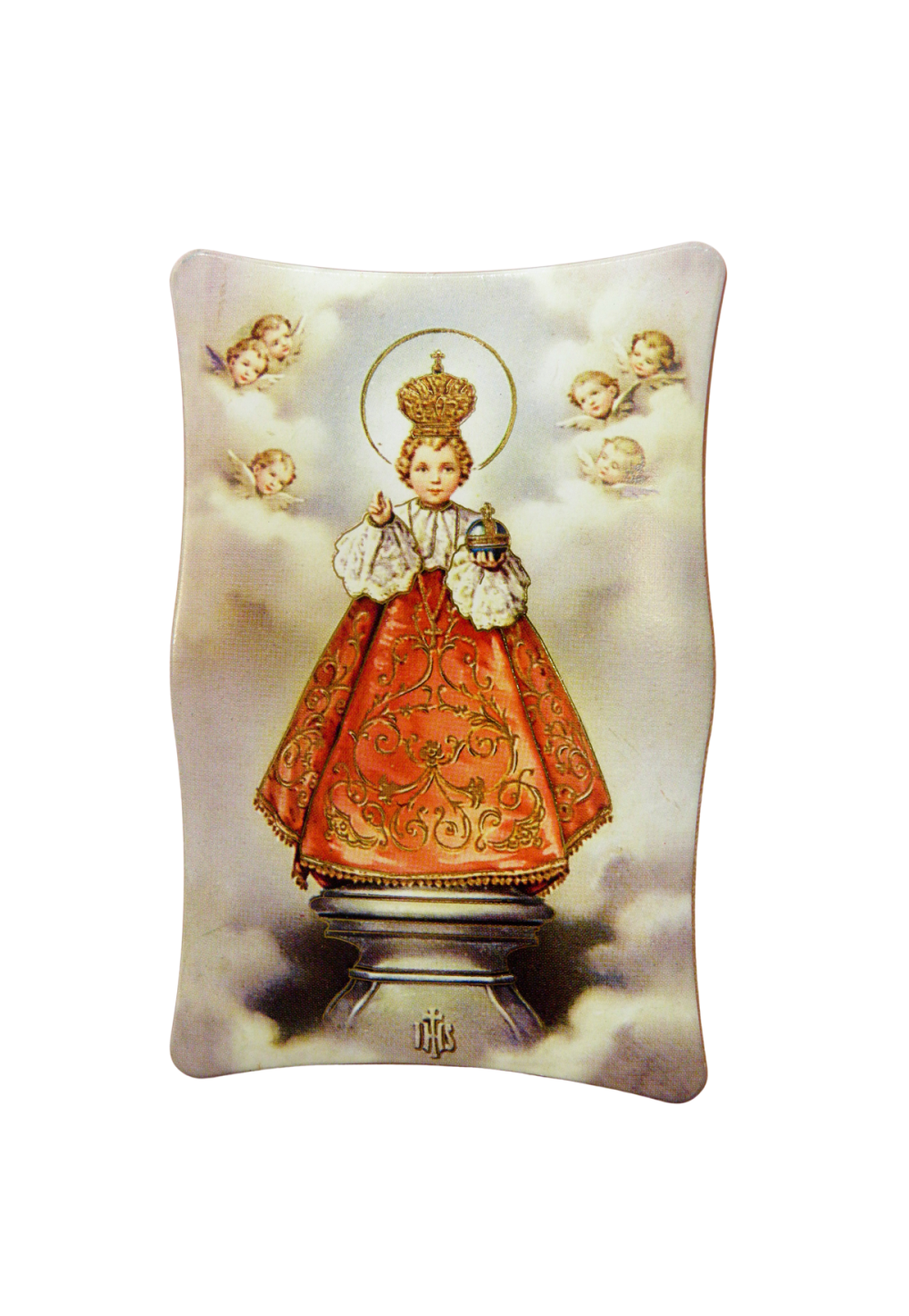 Cadre en bois Enfant Jésus de Prague.