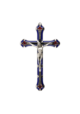 Crucifix en métal argenté