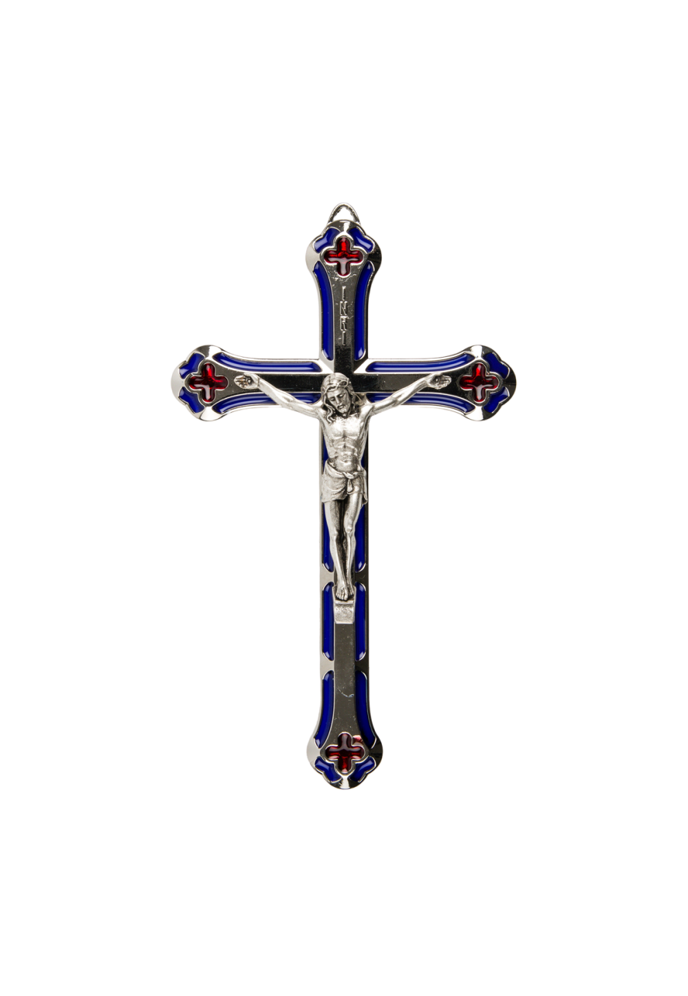 Crucifix en métal argenté