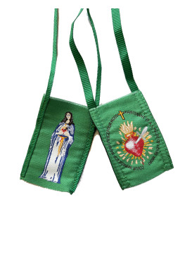 SCAPULAIRE VERT 1 + 1 FEUILLET