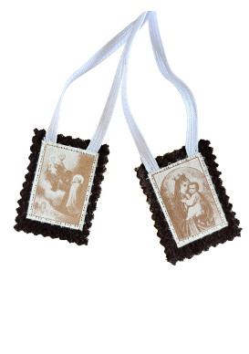 SCAPULAIRE MT CARMEL BRUN TISSU/ GD MODELE