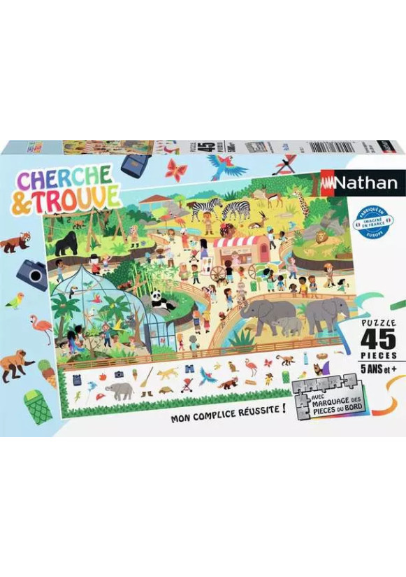Puzzle Enfant dès 5 ans - Au zoo (Cherche et trouve)