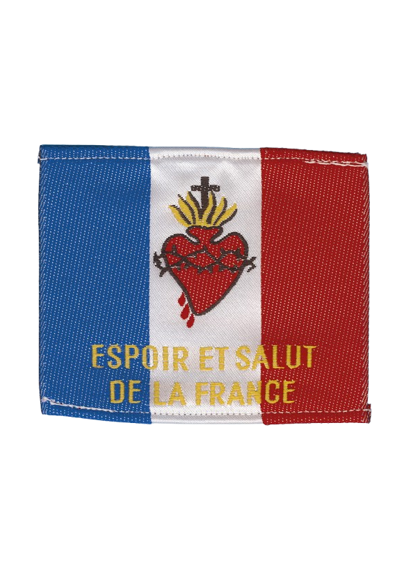 DRAPEAU S COEUR ESPOIR ET SALUT DE LA FRANCE 7 x 7 cm