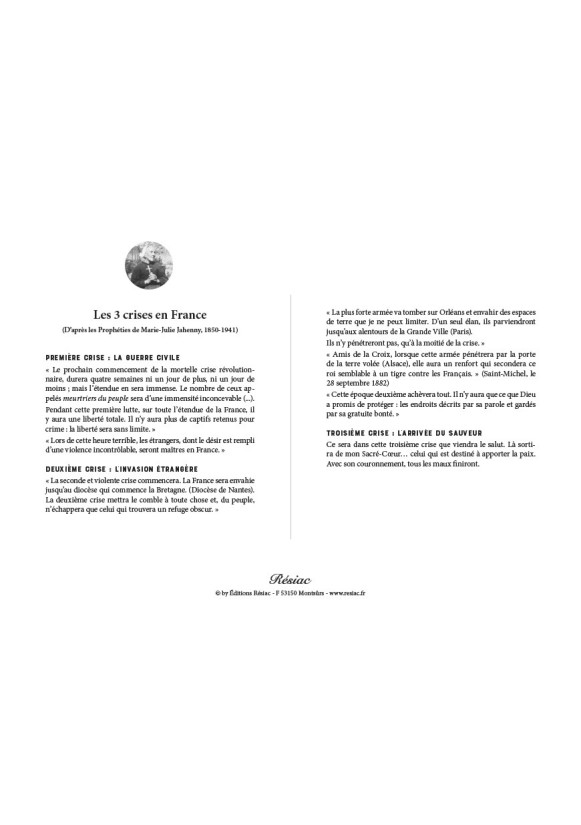 CARTE D'INVASION DE LA FRANCE D'APRES LES PROPHETIES (A5)