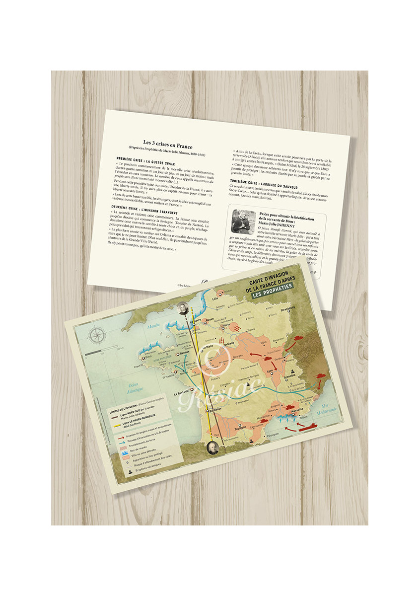CARTE D'INVASION DE LA FRANCE D'APRES LES PROPHETIES (A5)