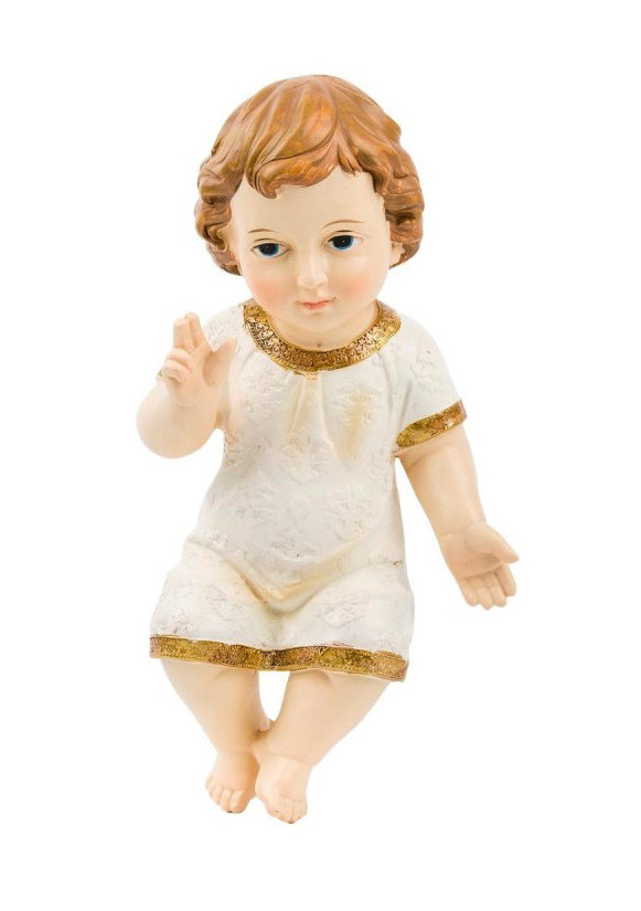 Enfant Jésus pour crèche en résine, peint a la main