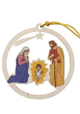 NATIVITÉ A SUSPENDRE AVEC ETOILE FILANTE