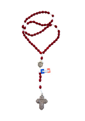 Chapelet sur CORDE grains BOIS