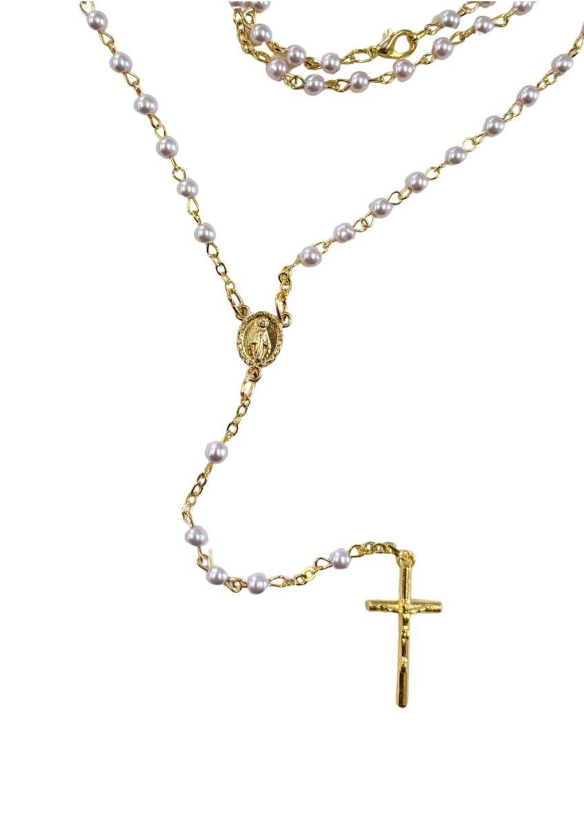 Chapelet imitation perle coul saumon