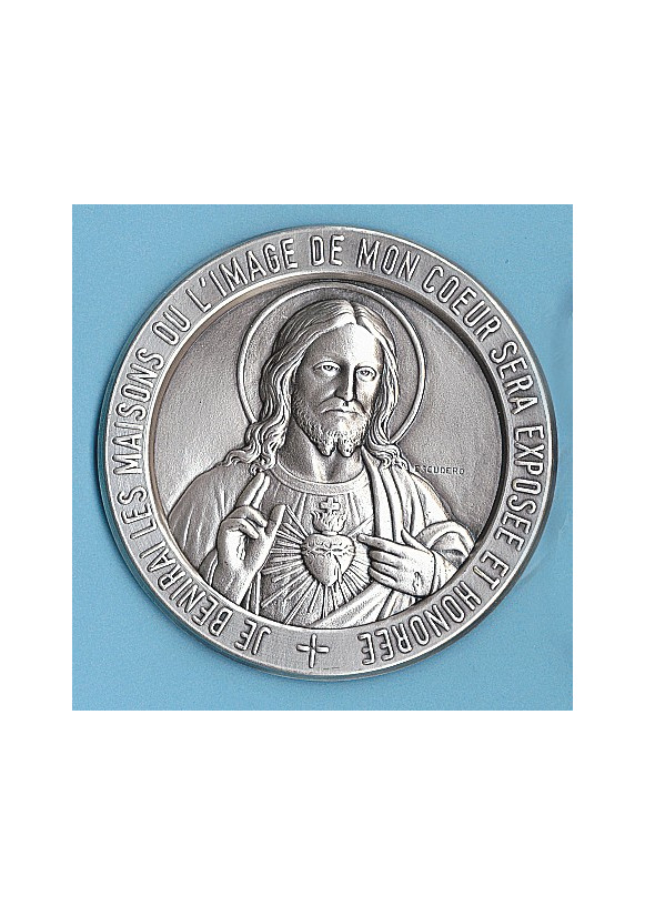 PLAQUE DE PORTE ADHESIVE SACRÉ CŒUR DE JÉSUS