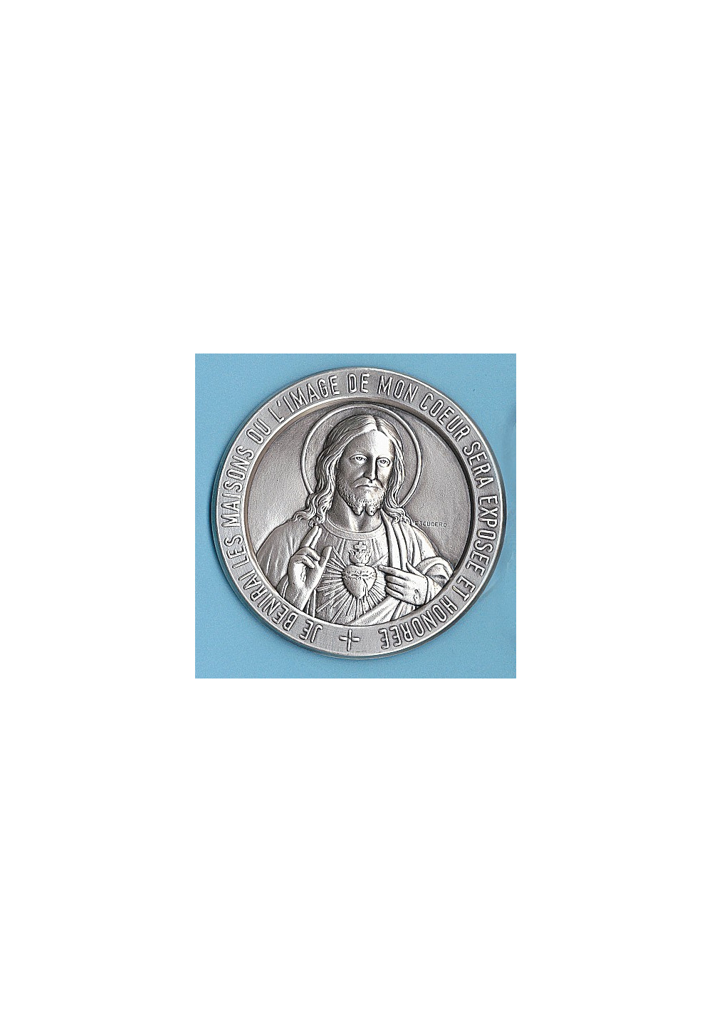 PLAQUE DE PORTE ADHESIVE SACRÉ CŒUR DE JÉSUS