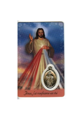 CARTE MEDAIL PLASTIQUE JESUS MISERICORDEUX