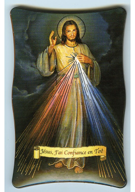 PLAQUETTE CHRIST MISERICORDIEUX 7  X 11 CM