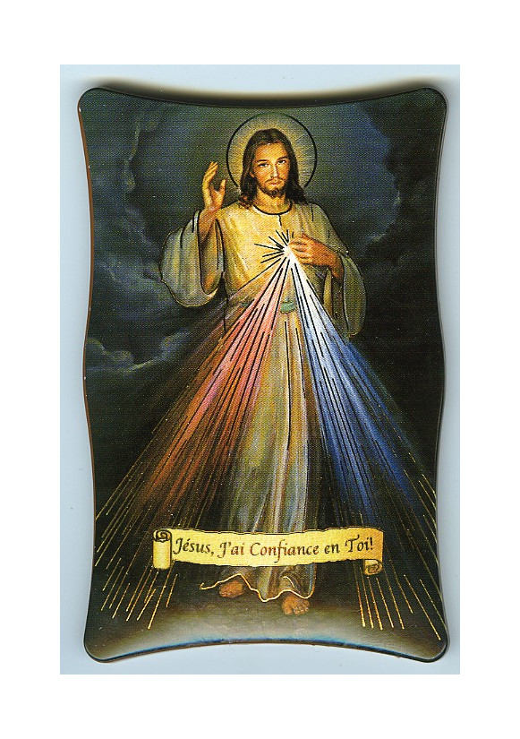 PLAQUETTE CHRIST MISERICORDIEUX 7  X 11 CM