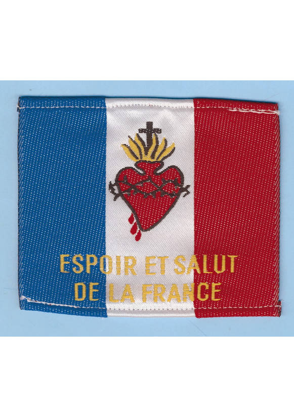 DRAPEAU S COEUR TISSU ESPOIR ET SALUT DE LA FRANCE 