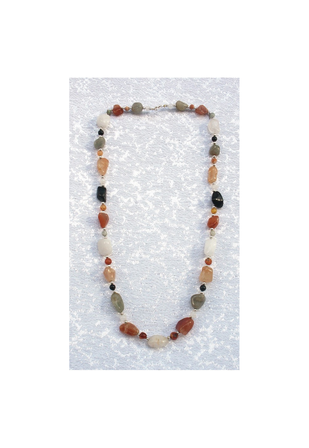 AGATE COLLIER PIERRE ROULEE 