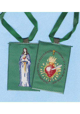 SCAPULAIRE VERT PAR 5 + 1 FEUILLET  