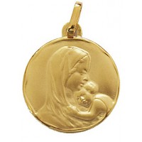 Médaille Vierge et Enfant 17 mm or