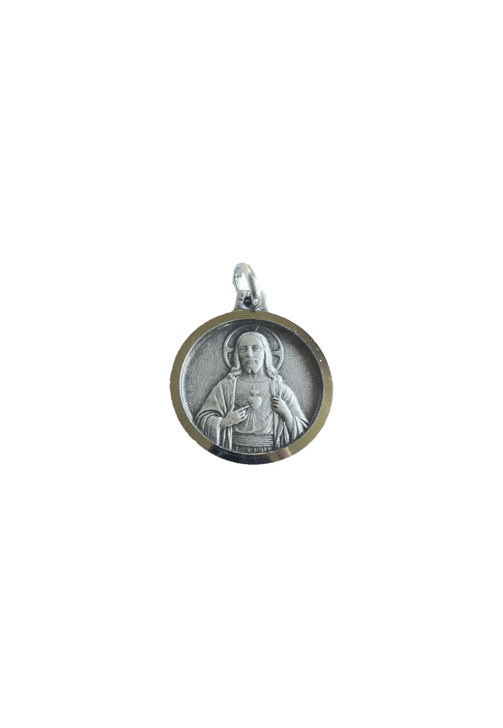 MEDAIL SACRE COEUR REVERS SCAPULAIRE métal vieil argenté