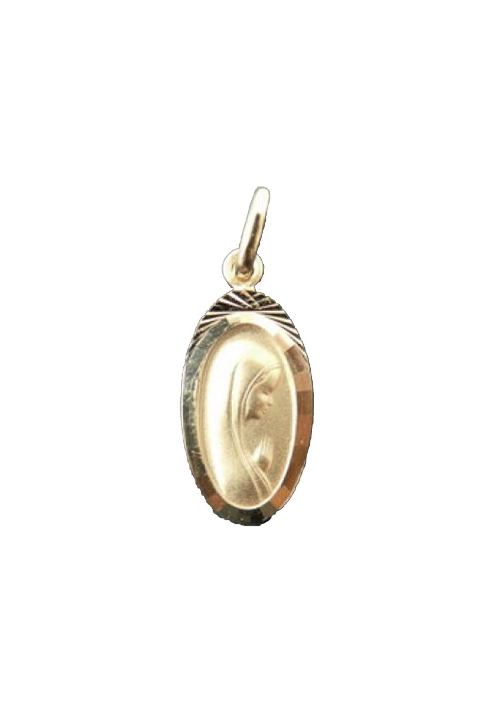 MÉDAILLE VIERGE ovale plaqué or 18 mm
