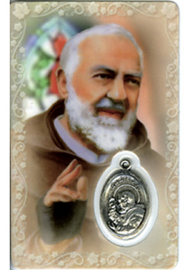 CARTE MEDAIL PLASTIQUE PADRE PIO 