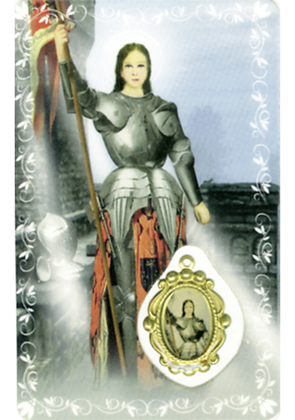 CARTE MÉDAILLE PLASTIFIÉE JEANNE D'ARC